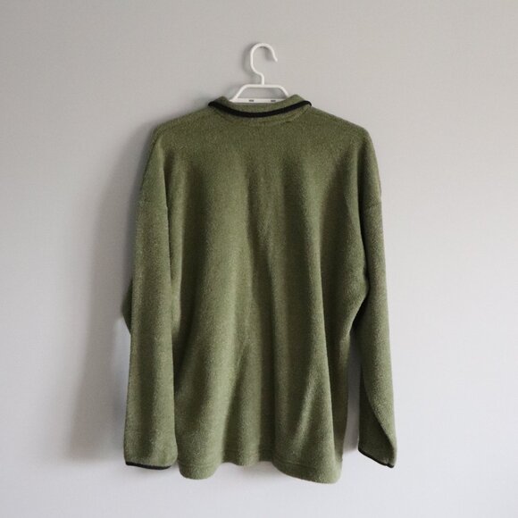 WAC Mens Green‎ Sz M Fleece 1/4 Zip Pullover Comfy Outdoor Winter Sweater - Picture 2 of 11